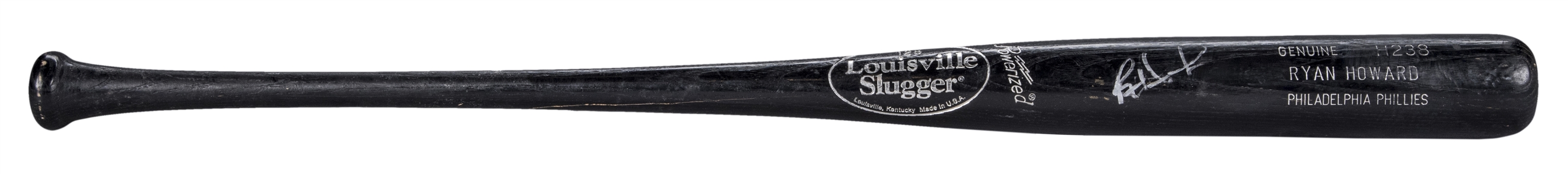 2004 Ryan Howard Spring Training Used and Signed Louisville Slugger H238 Model Bat (PSA/DNA)